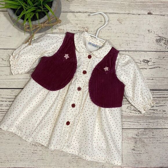 Infant Baby Girl Dress with Matching Vest. Size 6M - Picture 1 of 7